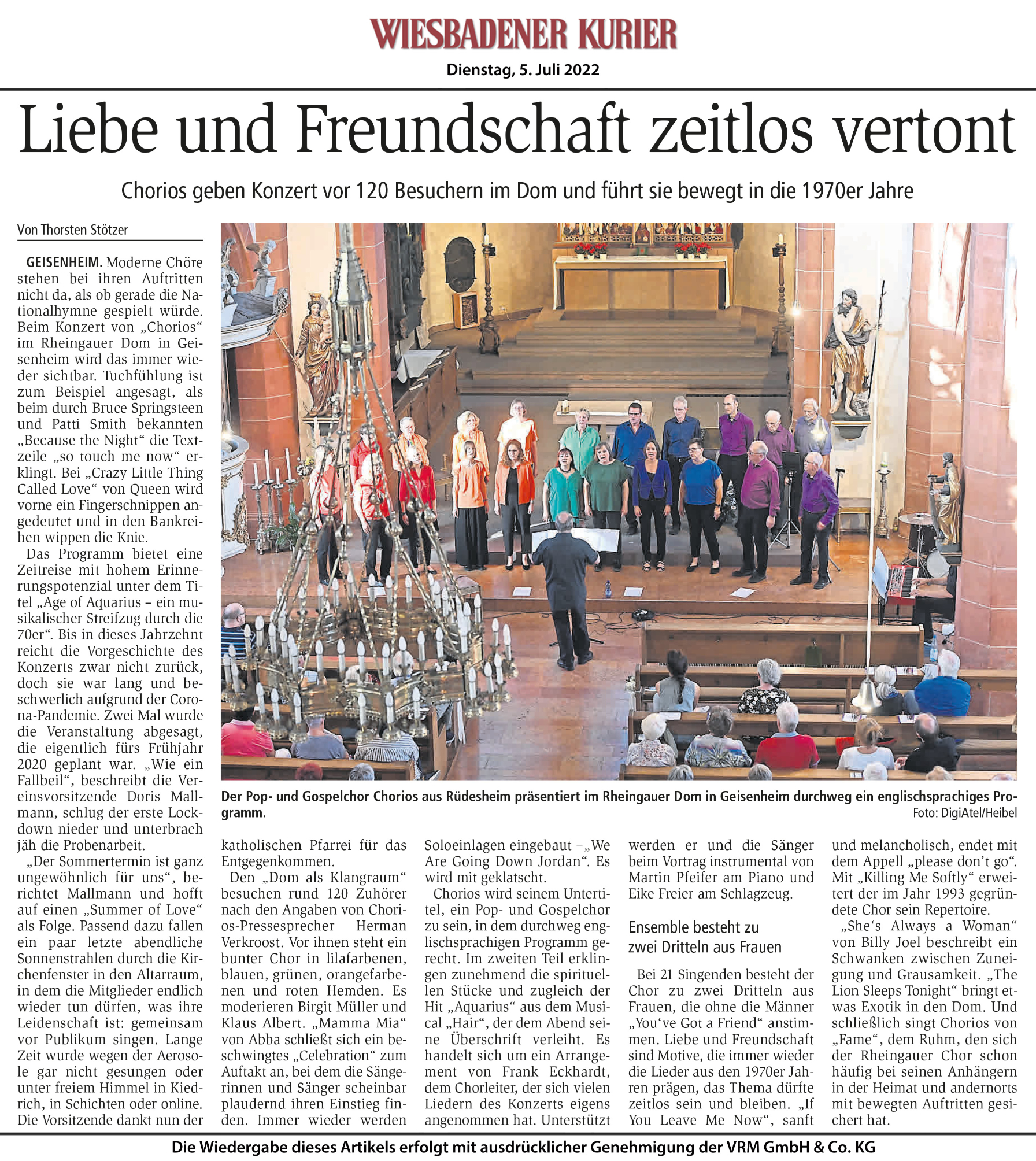 Artikel aus dem Wiesbadener Kurier  