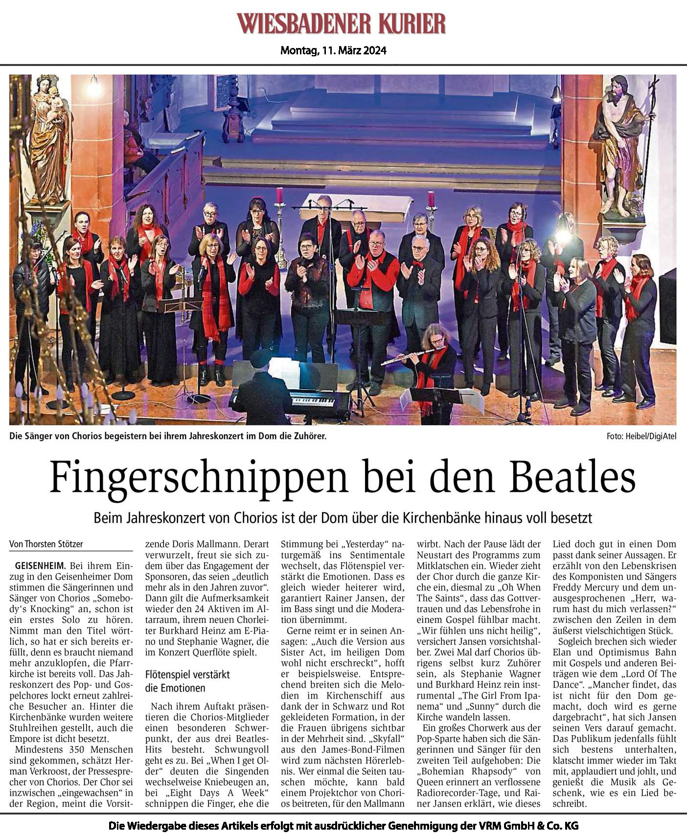 Artikel aus dem wiesbadener Kurier vom 11.3.24