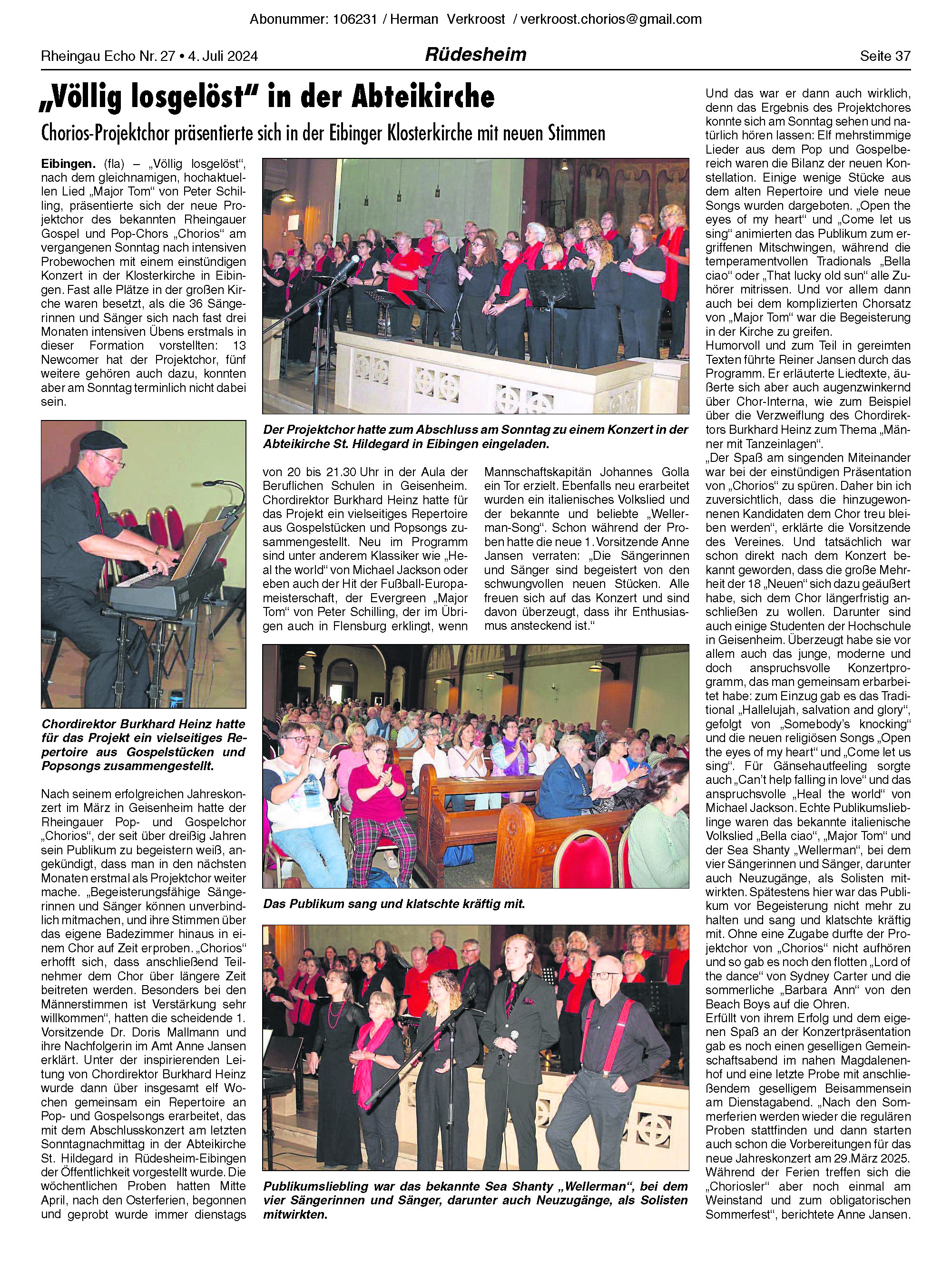Artikel aus dem Wiesbadener Kurier  
