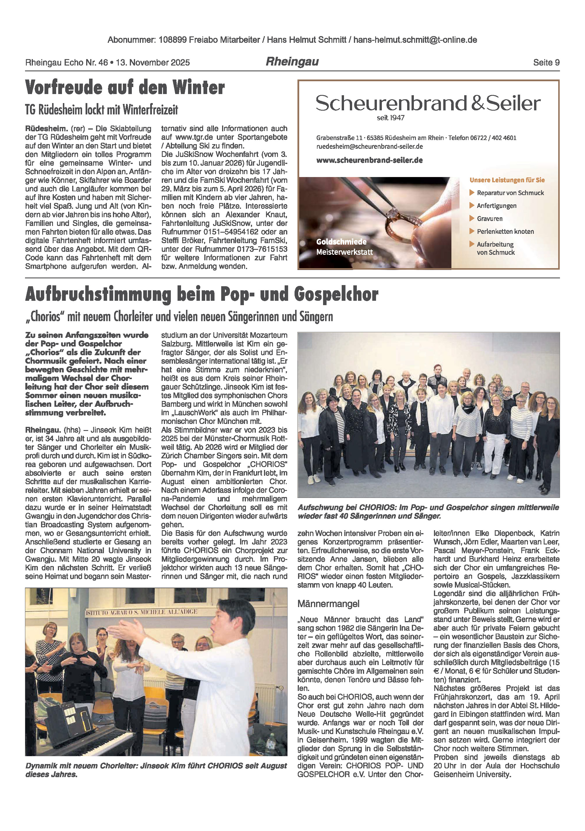 Artikel aus dem Wiesbadener Kurier  